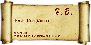 Hoch Benjámin névjegykártya